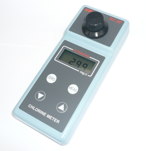 水質測定器　電気式測定器　高濃度　有効塩素計　RC-3F